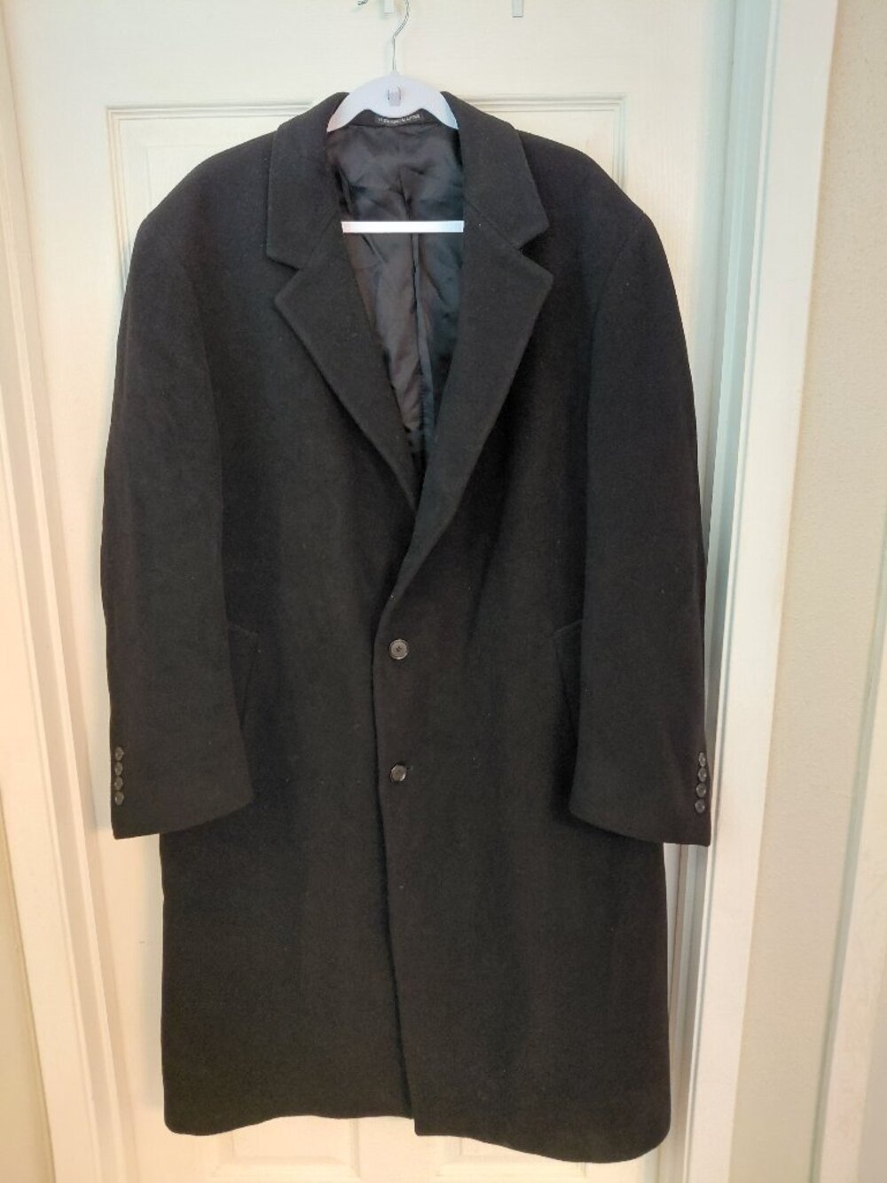 Ralph Lauren Mens Black Wool Coat Long Jacket Classic Winter